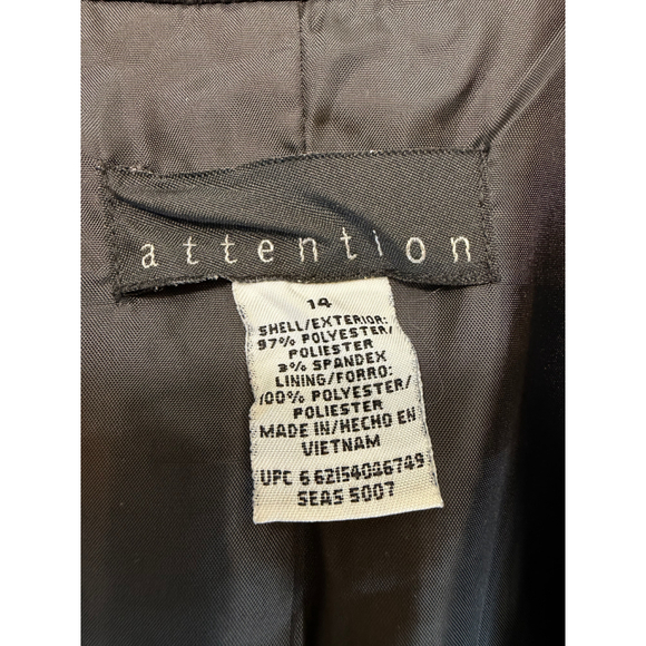 Women's Attention Black Pinstripe Pantsuit 2 Modern Professional Office Business - Picture 15 of 16